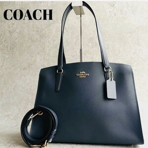 Authentic Coach Tatum Carryall Bag in Midnight / Oxblood / Gold Hardware